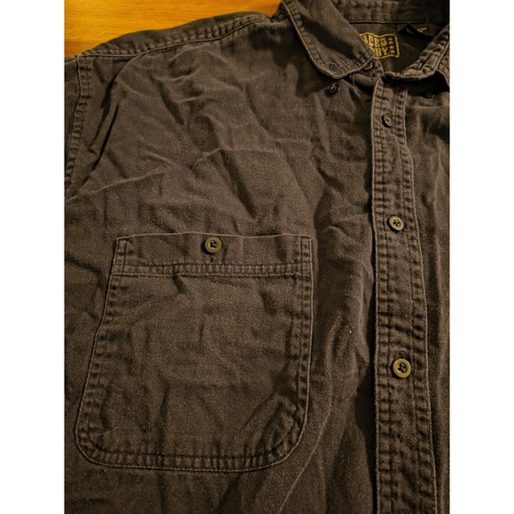 XL Tall Navy Blue Button Up Faded Glory Mens - Picture 3 of 6